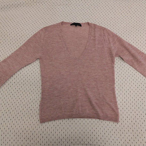 French Connection pink v neck jumper like new, size M