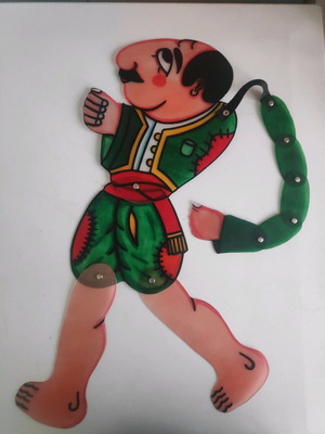 Karagiozis figure Kostis new, professional plastic 60 cm