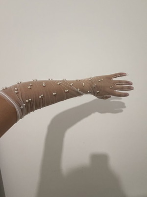 Bridal gloves new, white, suitable for hens