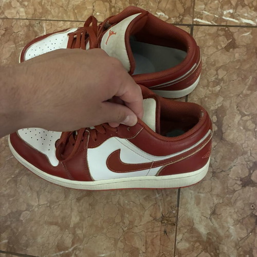 Nike Air Jordan 1 Low sneakers used, red and white, size 44 men