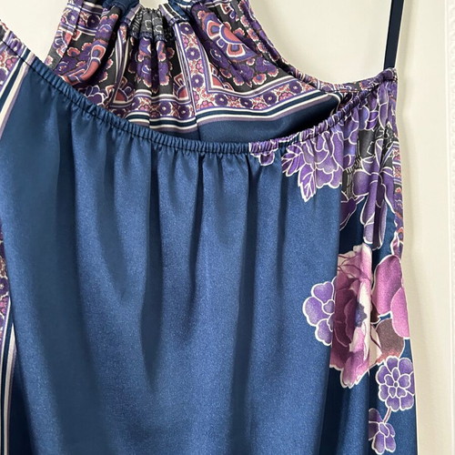 Mini dress S like new, blue and purple, with Asian influences