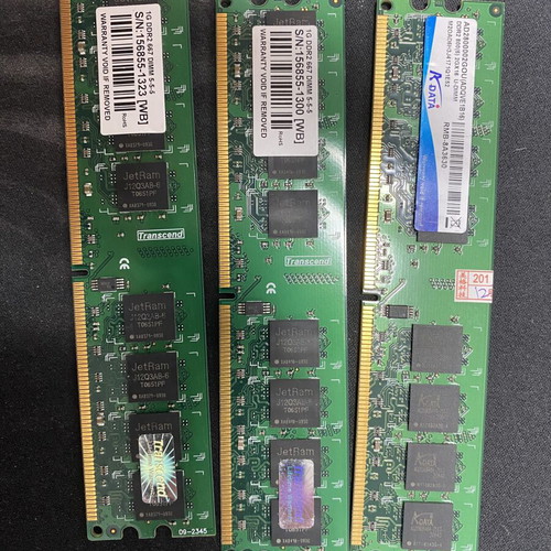 3x DDR2 Desktop RAM modules, 4GB total, ADATA / Transcend