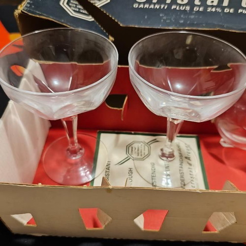 Cristal d'Arques Washington set of 6 champagne coupes 17.5cl like new