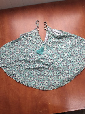 Blouse with straps used, multicolor green, size M
