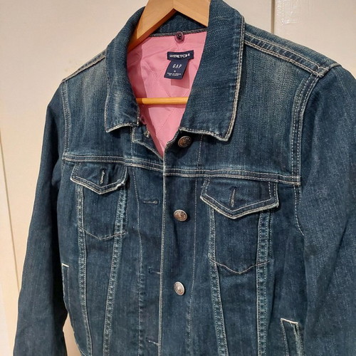 GAP denim jacket used, size S, blue with lining