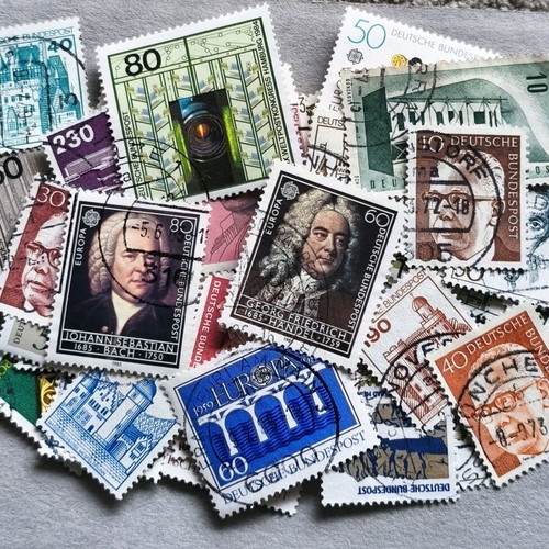 German stamps used, pack of 55+ pieces