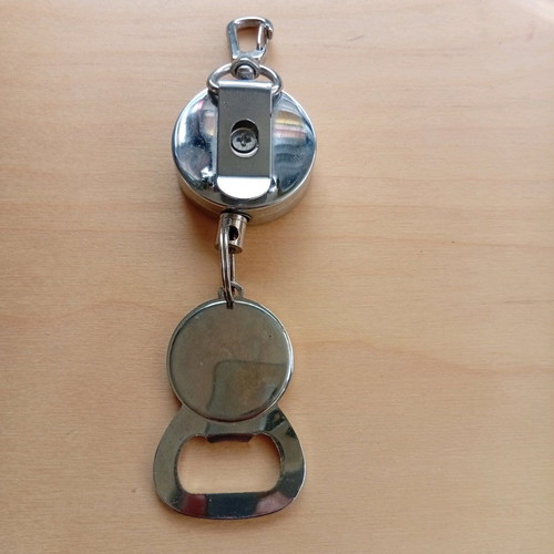 Corona Extra keychain bottle opener used with retractable strap