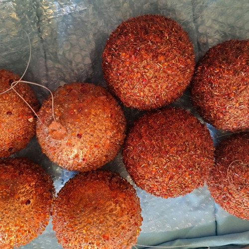 Christmas balls like new, pack of 16, orange, blue, brown
