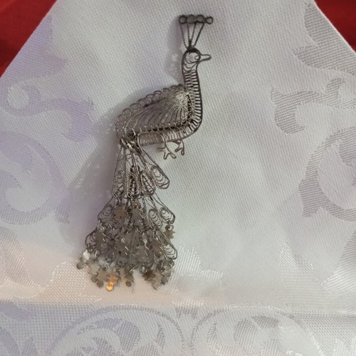 Filigree silver vintage brooch used