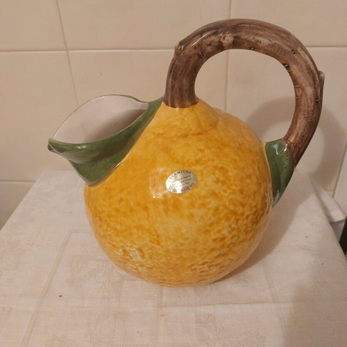 Handmade faience jug hand-painted, new