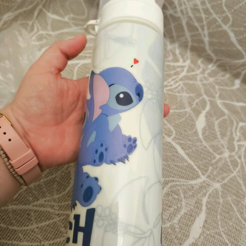 Stitch Disney plastic water bottle with straw, new, 800ml