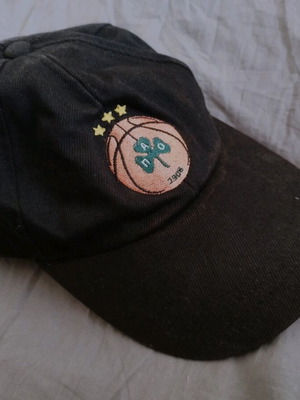 Panathinaikos cap used with embroidered logo and three stars