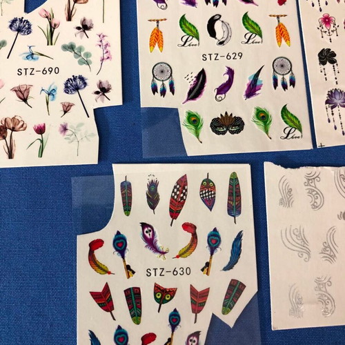Water Nail Stickers set of 5 used, full nail