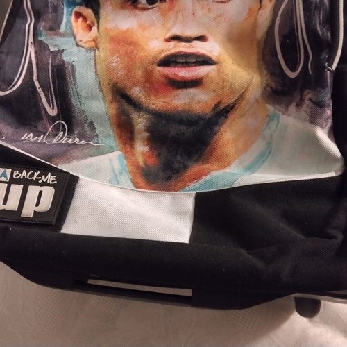 Ronaldo trolley school bag with 3 compartments