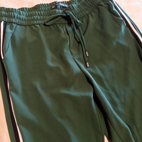 Zara Trafaluc women's jogger pants like new, dark green with side stripes