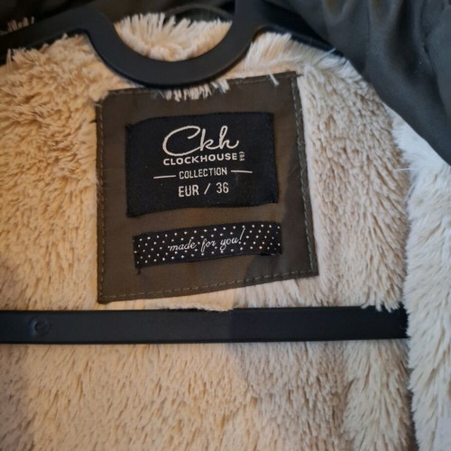 Long olive Clockhouse jacket used, size small