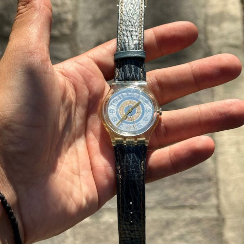 Swatch DELAVE GK145 vintage wristwatch 34mm, denim design