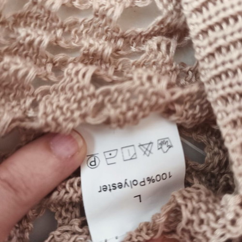 Knitted blouse dress new, pink beige powder shade, versatile beachwear