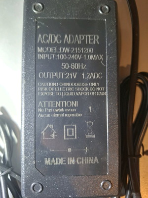 Power adapter 21V for laptop netbook like new