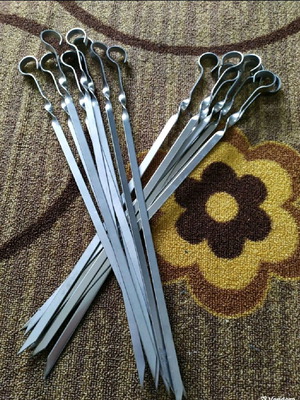 Inox skewers for mangali 12 pieces, 2 mm thickness, 50 cm length