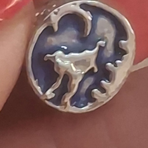 Charm for bracelets, new, blue and silver