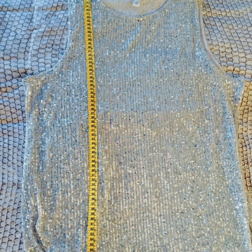 River Island Silver Sequin Top new, size 4XL