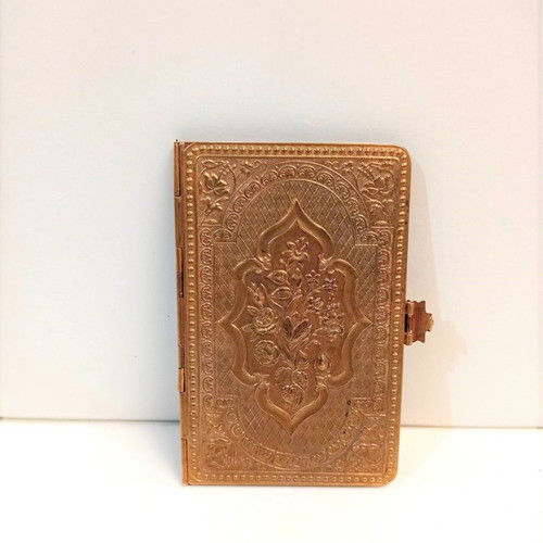 Bronze needle case early 20th century with rich engravings