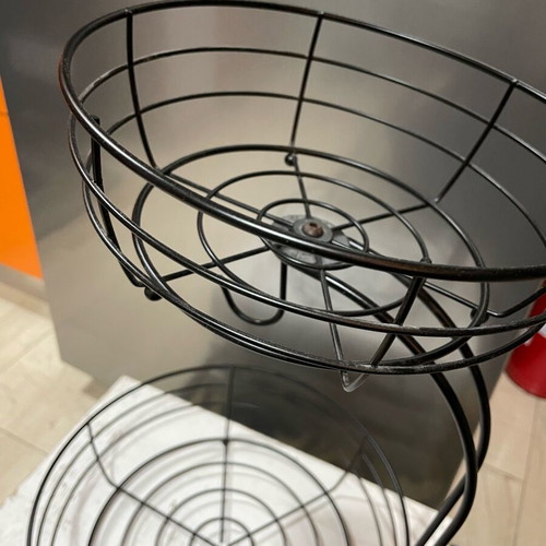 Metal double fruit basket like new, 2-tier, black