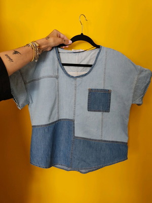 Zara denim top like new, blue, size S