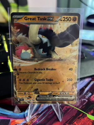 Great Tusk ex Pokemon card like new SVI 123/198