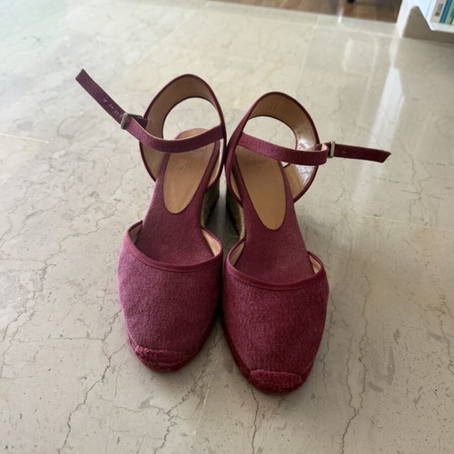 Castaner burgundy platform sandals used, size 40