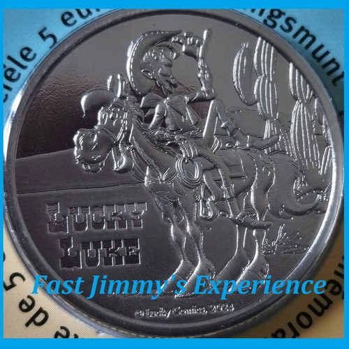 Lucky Luke Official Relief 5 Euro Coin 2024 in Coin Card new