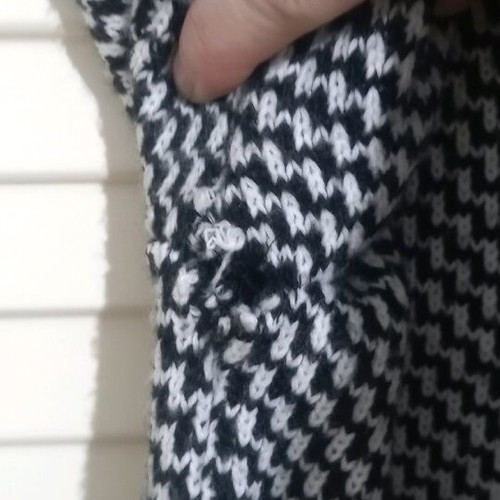 Stradivarius long wool cardigan used, black and white, small