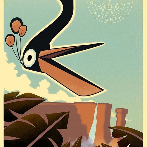 Paradise Falls poster from Pixar's Up movie
