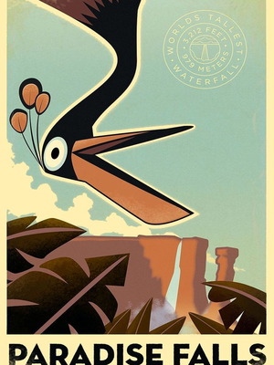 Paradise Falls poster from Pixar's Up movie