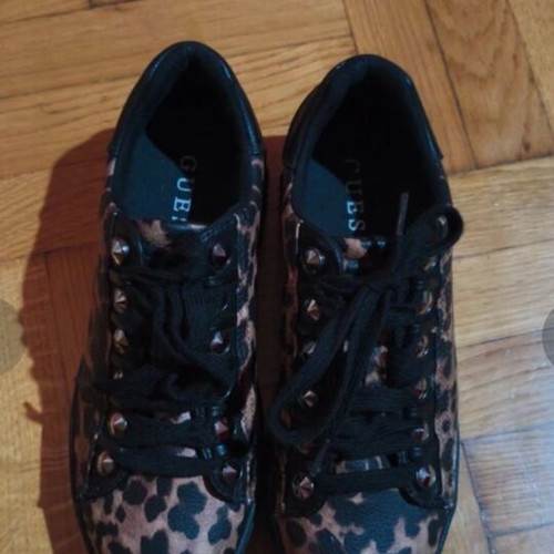 Guess Leopard Sneakers size 38 like new with metallic details