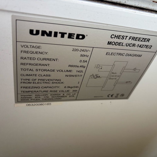 United freezer 142 l used