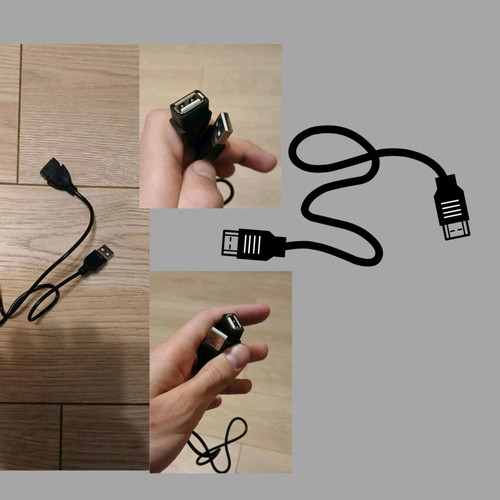 USB cable USB 2.0 with USB-A male and USB-A female connector like new