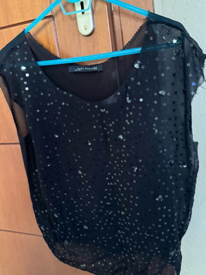 Zara blouse black transparent new, size S