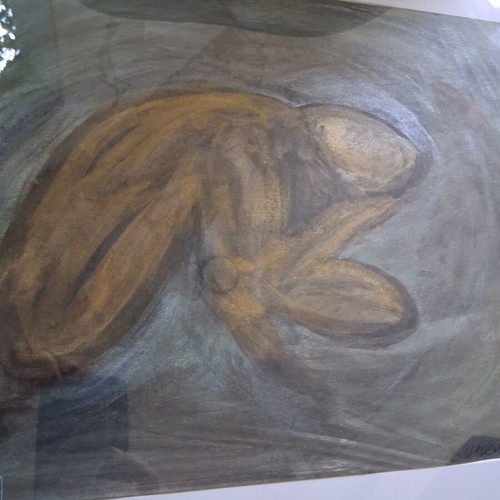Painting "Γυμνο" framed 40×50cm, like new, signed