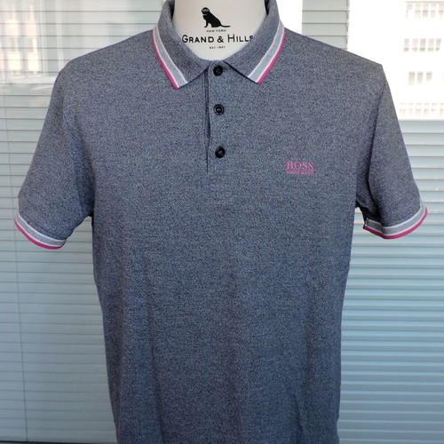 Hugo Boss Paddy men's grey polo shirt, size L, 100% cotton