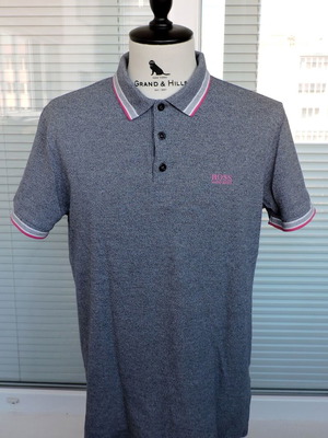 Hugo Boss Paddy men's grey polo shirt, size L, 100% cotton