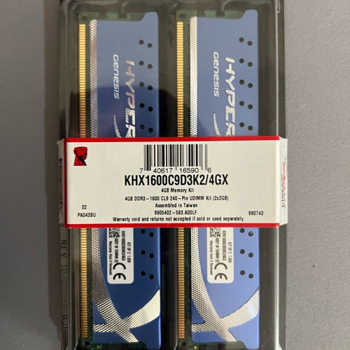 Kingston HyperX 4GB (2x2GB) DDR3 1600MHz sealed new memory