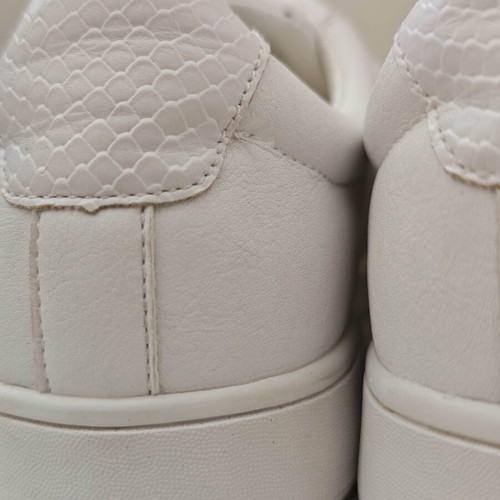 Siksilk leather shoes, white, size 43