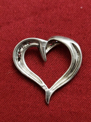 925 heart pendant new silver