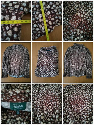 Kingfield Women's Shirt L floral like new, brown multicolor