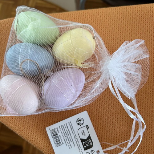 Decorative eggs new, set of 5, assorted colors