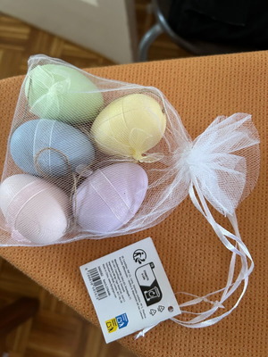 Decorative eggs new, set of 5, assorted colors