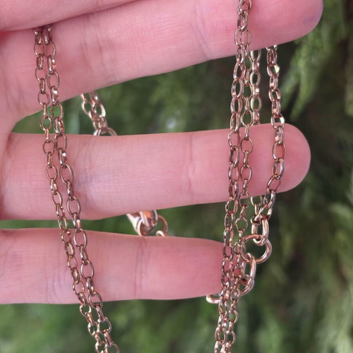 Folli Follie heart necklace with double chain in rose gold, like new