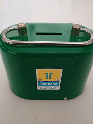 Metal piggy bank used from the Postal Savings Bank